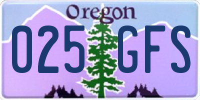 OR license plate 025GFS