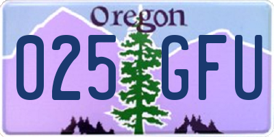OR license plate 025GFU