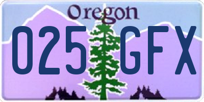 OR license plate 025GFX