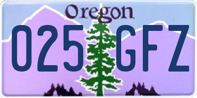 OR license plate 025GFZ
