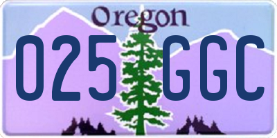 OR license plate 025GGC