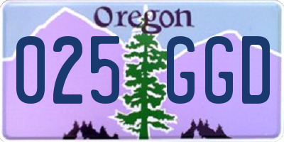 OR license plate 025GGD