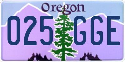 OR license plate 025GGE