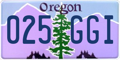 OR license plate 025GGI