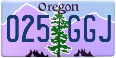 OR license plate 025GGJ
