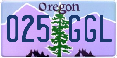 OR license plate 025GGL