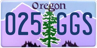 OR license plate 025GGS