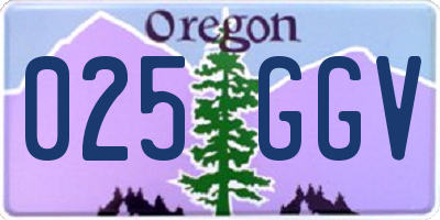 OR license plate 025GGV