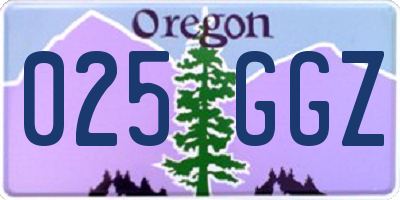 OR license plate 025GGZ