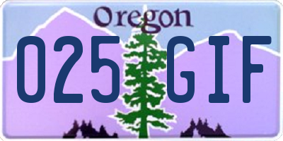 OR license plate 025GIF