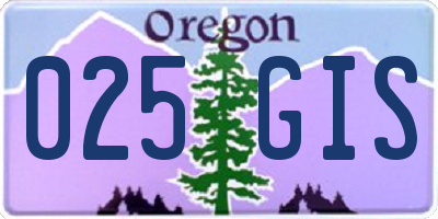 OR license plate 025GIS