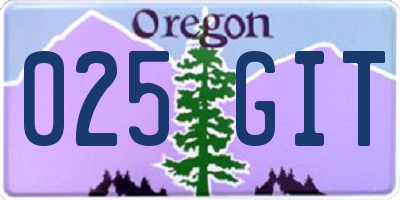 OR license plate 025GIT