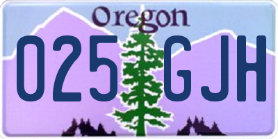 OR license plate 025GJH