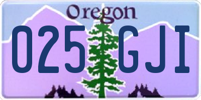 OR license plate 025GJI