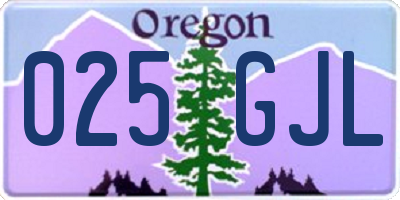 OR license plate 025GJL