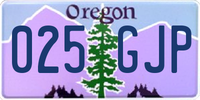OR license plate 025GJP