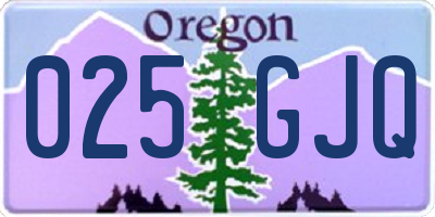 OR license plate 025GJQ