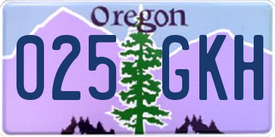 OR license plate 025GKH