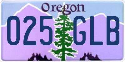 OR license plate 025GLB