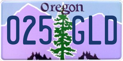 OR license plate 025GLD