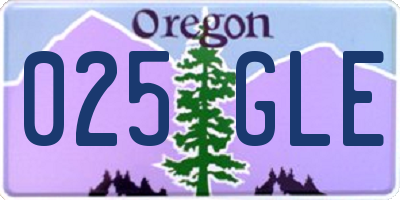 OR license plate 025GLE