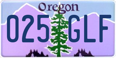 OR license plate 025GLF