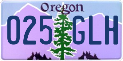 OR license plate 025GLH