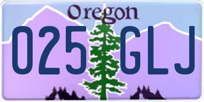 OR license plate 025GLJ