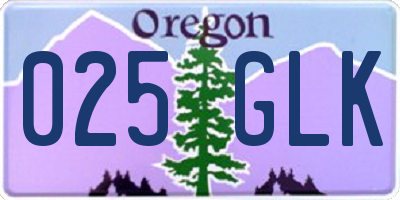 OR license plate 025GLK