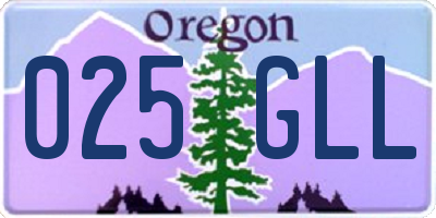 OR license plate 025GLL