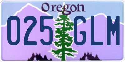 OR license plate 025GLM