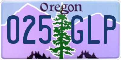 OR license plate 025GLP