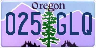 OR license plate 025GLQ
