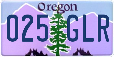 OR license plate 025GLR