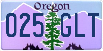 OR license plate 025GLT