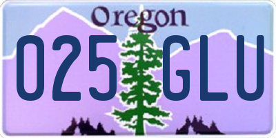OR license plate 025GLU
