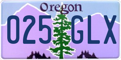 OR license plate 025GLX