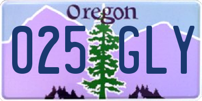 OR license plate 025GLY