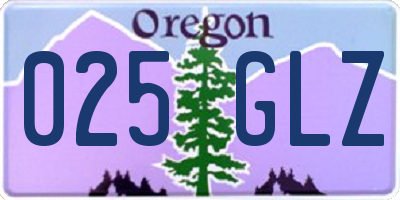 OR license plate 025GLZ