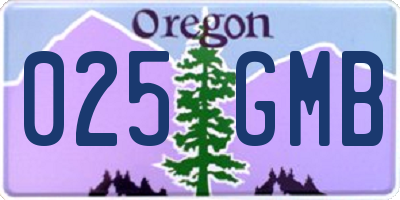 OR license plate 025GMB