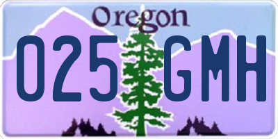 OR license plate 025GMH