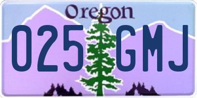 OR license plate 025GMJ