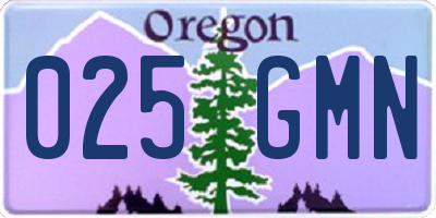 OR license plate 025GMN