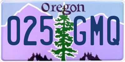 OR license plate 025GMQ