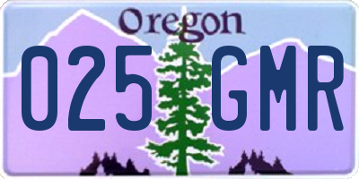 OR license plate 025GMR