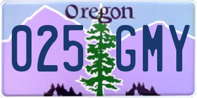 OR license plate 025GMY