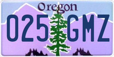 OR license plate 025GMZ