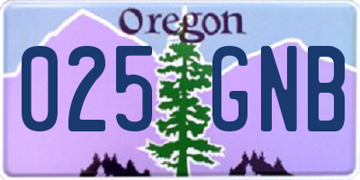 OR license plate 025GNB