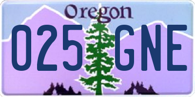 OR license plate 025GNE