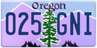OR license plate 025GNI